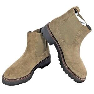 Womens Caslon Chelsea Boot Size 8.5M Olive Suede Leather Lug Sole
